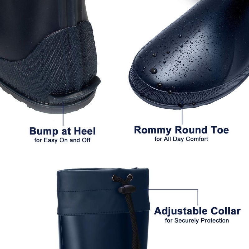 Asgard Women's Packable Tall Rain Boots Ultra Lightweight Garden Boots - NOT for Wide Calf, Navy 39 (size 8.5-9) - Image 5